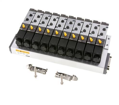 G1/8'' 10x Terminal de válvulas neumáticas 24V DC 1.5-8bar/21.0-112psi Multipolar E.MC