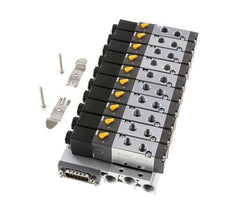 G1/8'' 10x Terminal de válvulas neumáticas 24V DC 1.5-8bar/21.0-112psi Multipolar E.MC