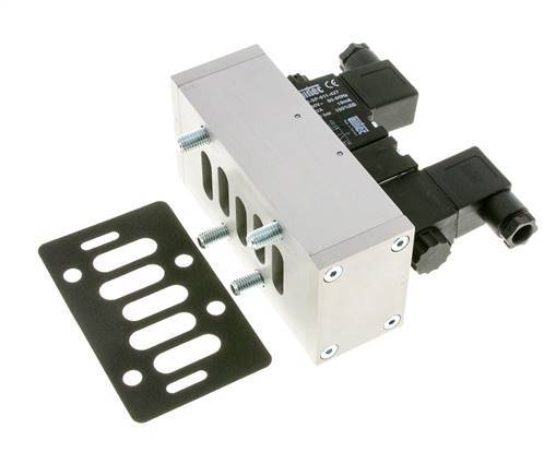 5/3 ISO 5599-3 Válvula solenoide de centro cerrado 230V AC 3-10bar/42-140psi Airtec