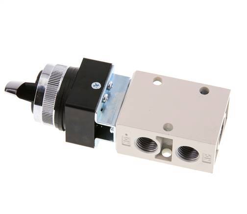 válvula de conmutación rotativa 3/2 G1/4'' Negra 0-8bar/0-112psi YPC