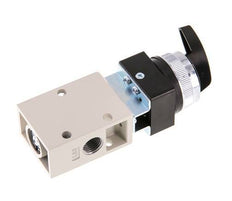 válvula de conmutación rotativa 3/2 G1/4'' Negra 0-8bar/0-112psi YPC