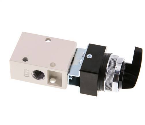 válvula de conmutación rotativa 3/2 G1/4'' Negra 0-8bar/0-112psi YPC