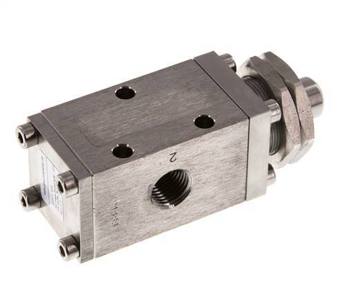 válvula de vástago universal 3/2 G1/4'' Acero inoxidable -0,95-12bar/-13,2-168psi