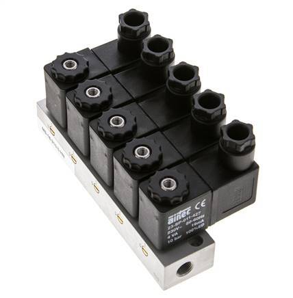 válvula solenoide 5x3/2 G1/8'' NC 230V AC -0.95-10bar/-13.2-140psi Airtec