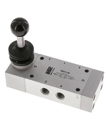 5/3 G1/4'' Válvula de palanca manual de escape Detent 0-12bar/0-168psi Airtec