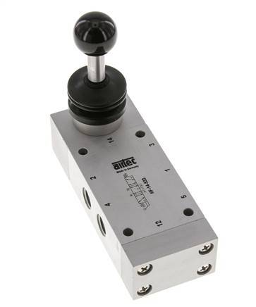 5/3 G1/4'' Válvula de palanca manual de escape Detent 0-12bar/0-168psi Airtec