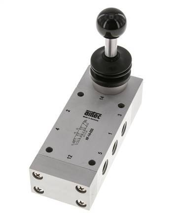 5/3 G1/4'' Válvula de palanca manual de escape Detent 0-12bar/0-168psi Airtec