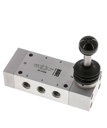 5/3 G1/4'' Válvula de palanca manual de escape Detent 0-12bar/0-168psi Airtec