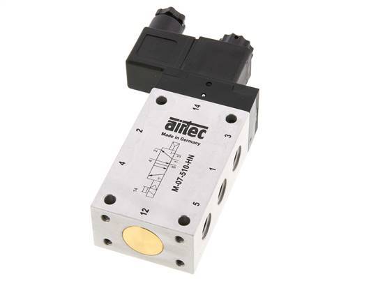 válvula solenoide 5/2 G1/4'' 24V DC 1.5-10bar/21.0-140psi Airtec
