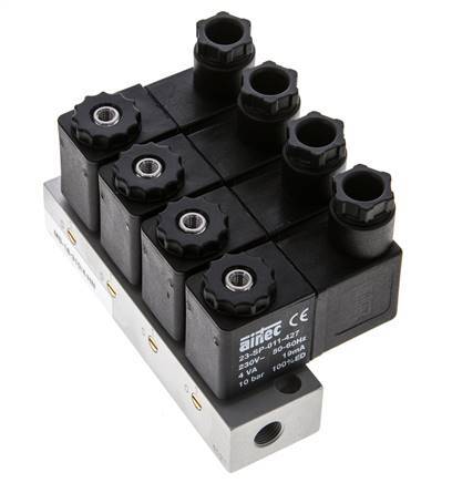4x3/2 G1/8'' NC Electroválvula 230V AC -0.95-10bar/-13.2-140psi Airtec