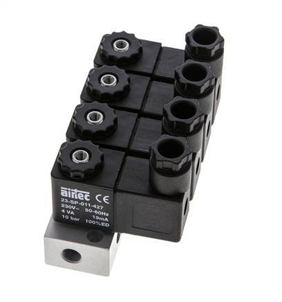 4x3/2 G1/8'' NC Electroválvula 230V AC -0.95-10bar/-13.2-140psi Airtec