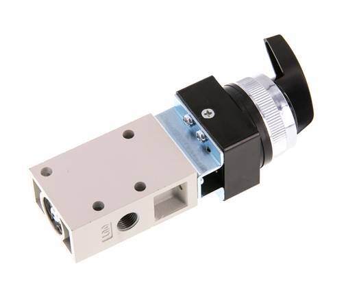 3/2 G1/8'' Válvula de conmutación rotativa Negra 0-8bar/0-112psi YPC