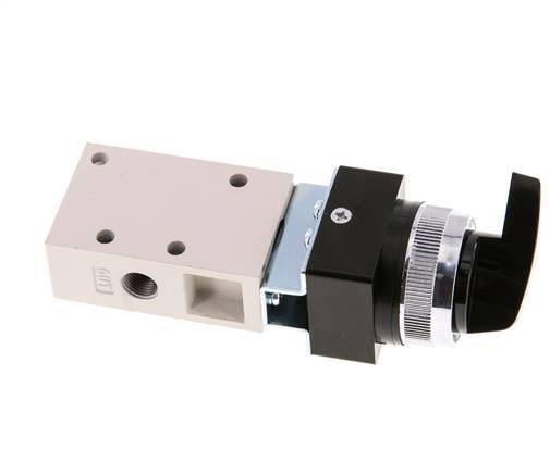 3/2 G1/8'' Válvula de conmutación rotativa Negra 0-8bar/0-112psi YPC