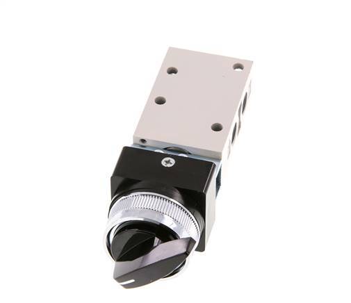 3/2 G1/8'' Válvula de conmutación rotativa Negra 0-8bar/0-112psi YPC