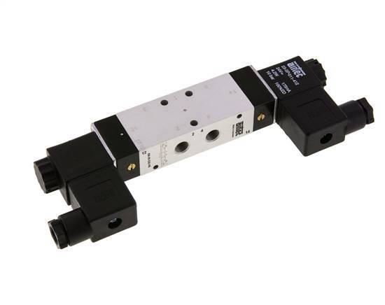 5/3 G1/8'' Válvula solenoide de centro cerrado 24V DC 3-10bar/42-140psi Airtec