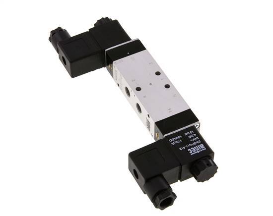 5/3 G1/8'' Válvula solenoide de centro cerrado 24V DC 3-10bar/42-140psi Airtec