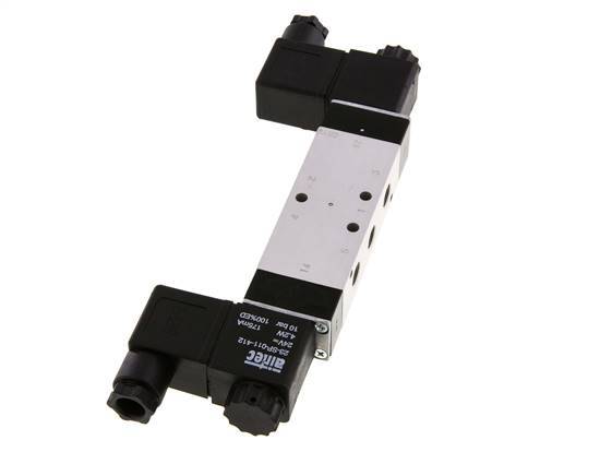 5/3 G1/8'' Válvula solenoide de centro cerrado 24V DC 3-10bar/42-140psi Airtec