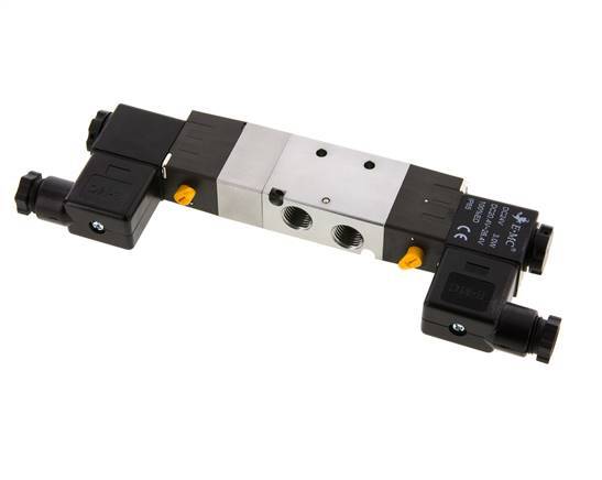 5/3 G1/4'' (G1/8'') Válvula solenoide de centro de presión 230V AC 1.5-8bar/21.0-112psi E.MC