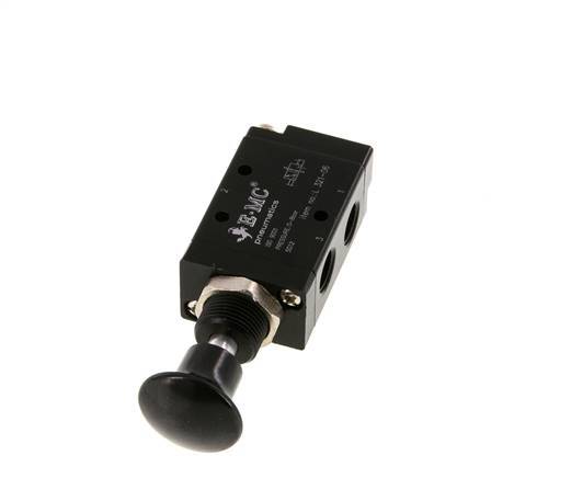 3/2 G1/8'' Válvula de palanca manual Axial Detent 0-8bar/0-112psi E.MC