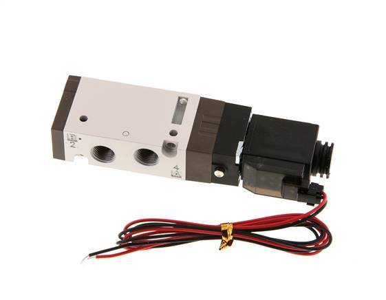 válvula solenoide 5/2 G1/8'' 24V DC 1.5-10bar/21.0-140psi Enchufe de 2 pines YPC