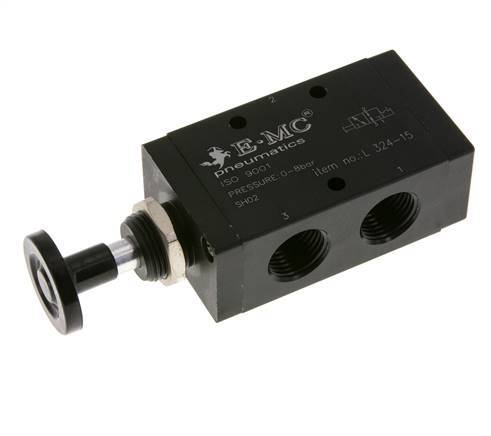 3/2 G1/2'' Válvula de palanca manual Axial Detent 0-8bar/0-112psi E.MC