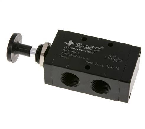 3/2 G1/2'' Válvula de palanca manual Axial Detent 0-8bar/0-112psi E.MC