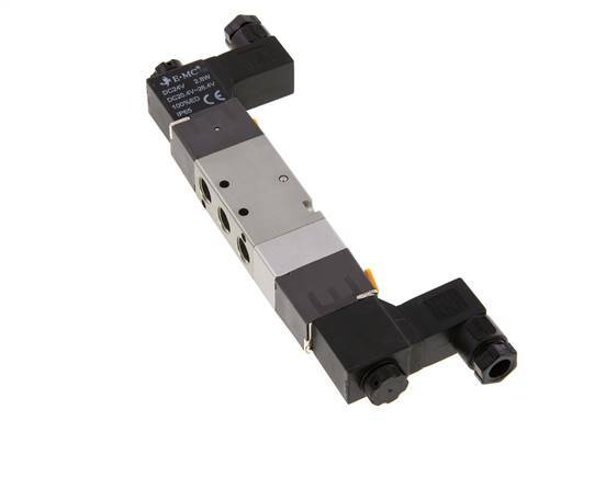 5/3 G1/8'' Válvula solenoide de centro cerrado 230V AC 1.5-8bar/21.0-112psi E.MC