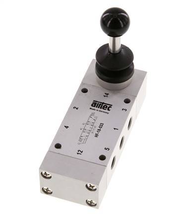 válvula de palanca manual de escape central 5/3 G1/8'' 0-10bar/0-140psi Airtec