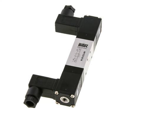 5/3 M5 Válvula solenoide central de escape 12V DC 3-8bar/42-112psi Airtec