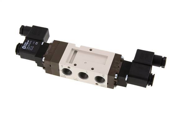 5/3 G3/8'' Válvula solenoide de centro cerrado 115V AC 2-10bar/28-140psi YPC