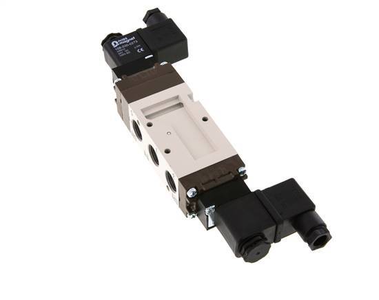 5/3 G3/8'' Válvula solenoide de centro cerrado 115V AC 2-10bar/28-140psi YPC