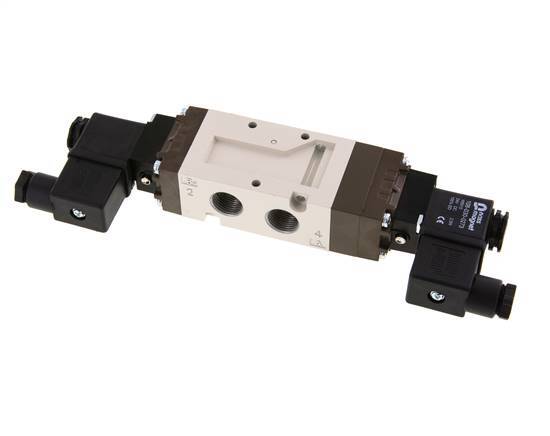 5/3 G3/8'' Válvula solenoide de centro cerrado 115V AC 2-10bar/28-140psi YPC