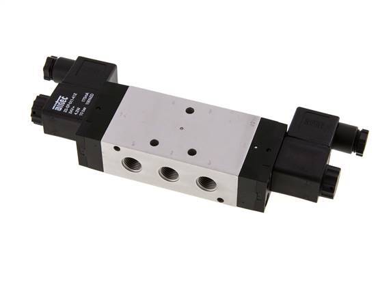 válvula solenoide de centro de presión 5/3 G1/4'' 24V DC 3-10bar/42-140psi Airtec