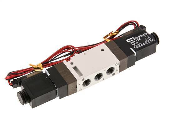 5/2 G1/8'' Electroválvula biestable 24V DC 1.5-10bar/21.0-140psi Conector de 2 pines YPC