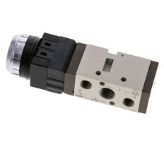 5/2 G1/4'' (G1/8'') Válvula de botón negro 0-8bar/0-112psi YPC