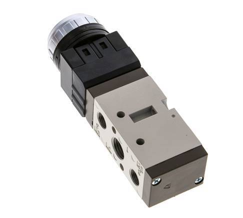 5/2 G1/4'' (G1/8'') Válvula de botón negro 0-8bar/0-112psi YPC