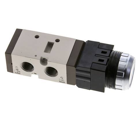 5/2 G1/4'' (G1/8'') Válvula de botón negro 0-8bar/0-112psi YPC