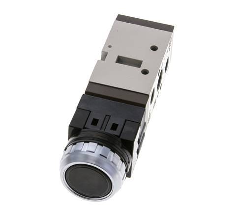 5/2 G1/4'' (G1/8'') Válvula de botón negro 0-8bar/0-112psi YPC
