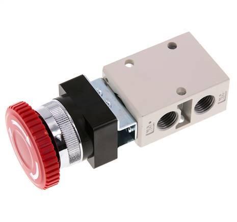 válvula de botón de parada de emergencia 3/2 G1/4'' Rojo 0-8bar/0-112psi YPC