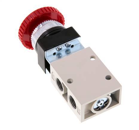 válvula de botón de parada de emergencia 3/2 G1/4'' Rojo 0-8bar/0-112psi YPC