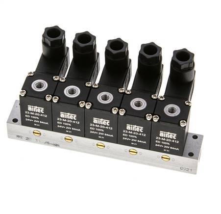5x3/2 M5 NC Electroválvula 24V DC -0.95-8bar/-13.2-112psi Airtec