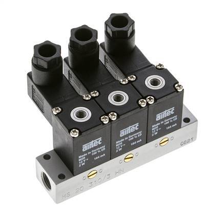 3x3/2 M5 NC Electroválvula 12V DC -0.95-8bar/-13.2-112psi Airtec