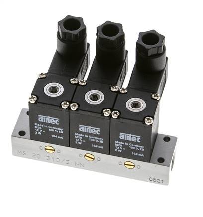 3x3/2 M5 NC Electroválvula 12V DC -0.95-8bar/-13.2-112psi Airtec
