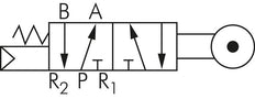 5/2 G1/4'' (G1/8'') Válvula de palanca de rodillo 0-8bar/0-112psi YPC