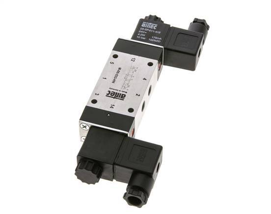 válvula solenoide central de escape 5/3 G1/8'' 24V DC 3-8bar/42-112psi Airtec