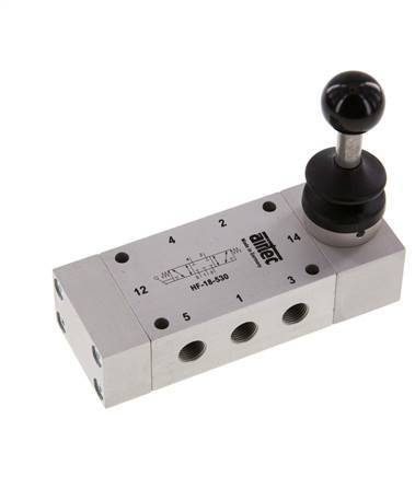 5/3 G1/8'' Válvula de palanca manual cerrada al centro 0-10bar/0-140psi Airtec