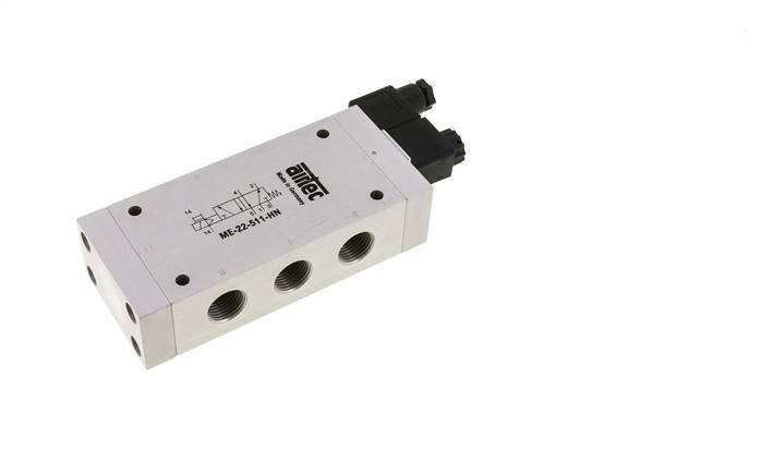 5/2 G1/2'' (G1/8'') Válvula Solenoide Piloto Externo 24V DC 0-10bar/0-140psi Airtec
