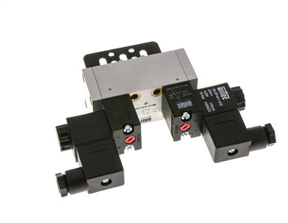 5/3 ISO 5599-1 Válvula solenoide central de escape 230V AC 3-10bar/42-140psi Airtec