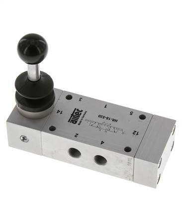 5/3 G1/8'' Válvula de palanca de mano cerrada en el centro 0-10bar/0-140psi Airtec
