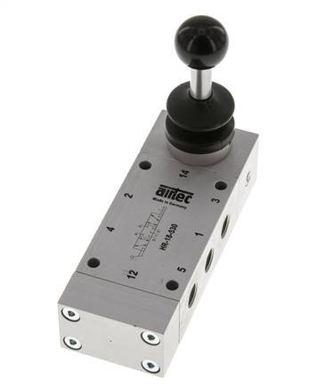 5/3 G1/8'' Válvula de palanca de mano cerrada en el centro 0-10bar/0-140psi Airtec